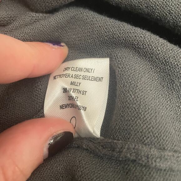 Milly New York CINDE Gray Knit Short Sleeve Mesh Bodice Sheath Dress Size S - Picture 6 of 11